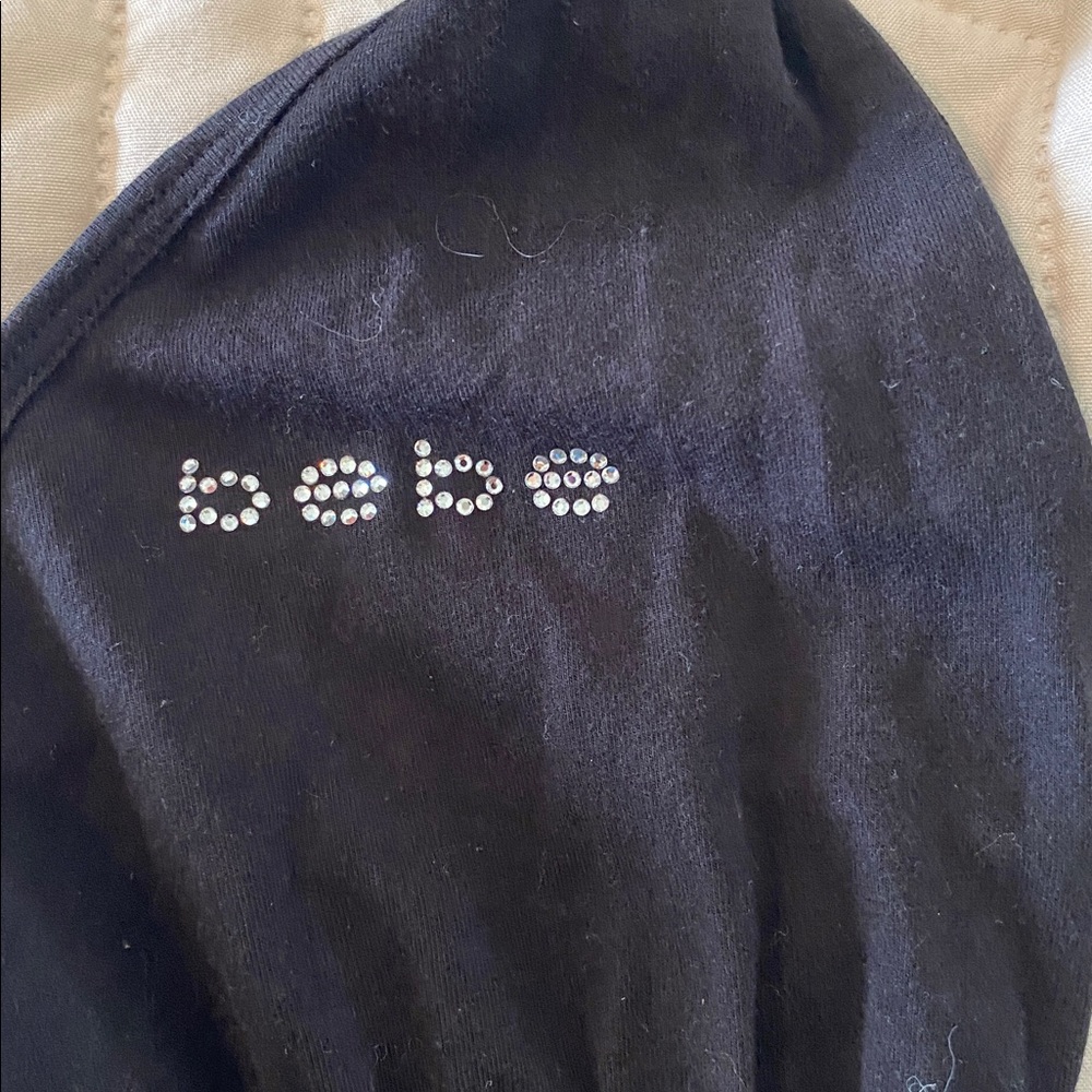 Bebe Black Halter top-size large but runs pretty small-used - Picture 2 of 4